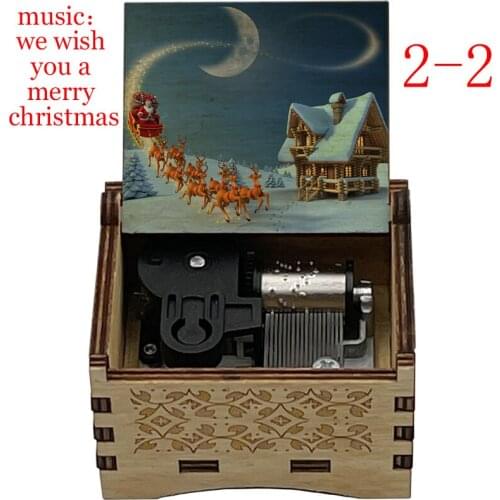 Color print music we wish you a merry christmas mechanical Music Box family party xmas new year Present kids toy decorations