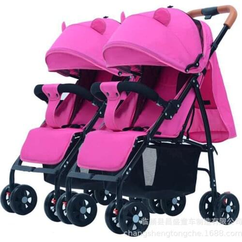 2020 New purle color baby stroller comfortable simple twins baby carriage