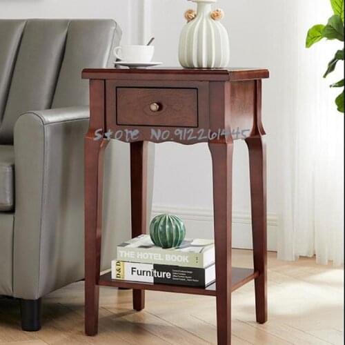 Sofa Side Cabinet American Square Table Living Room Side Table Small Tea Table Flower Table High Cabinet 70cm Table Lamp Decorat