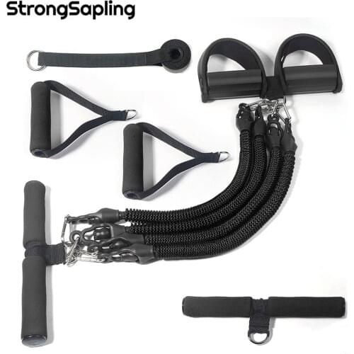 Fitness Elastic Bands Multifunctional 4 Tubes Latex Pull Rope Expander Workout Pedal Sports Equipment Resistance Bands Home Gym