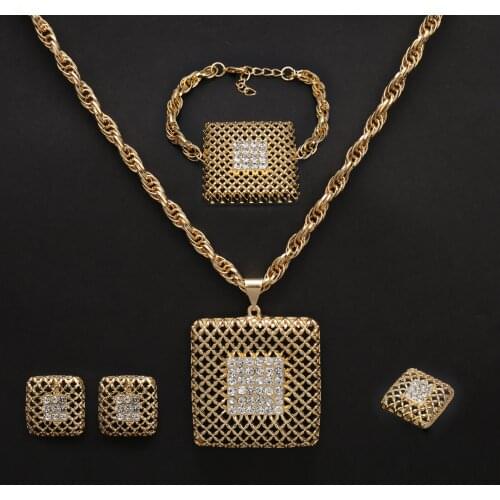 Fani 2020 Nigerian Wedding women custome Jewelry Set Brand African Beads Jewelry Set Dubai Gold-colorful Jewelry Set Wholesale