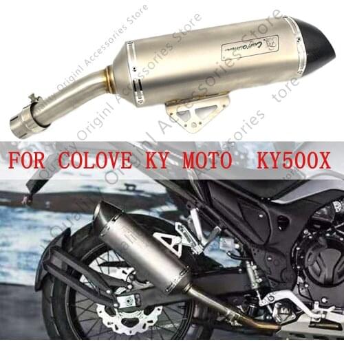 KY500X Dedicated Turbo Exhaust Down Pipe Moto Silencer With Muffler For Colove KYMOTO KY500X KY 500X 500 X