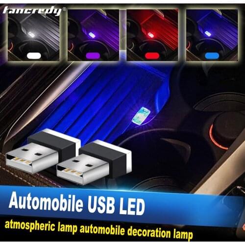 Mini 4 Colors Car styling Mini USB LED Atmosphere Lights Decorative Lamp Emergency Lighting Universal PC Portable Plug and Play
