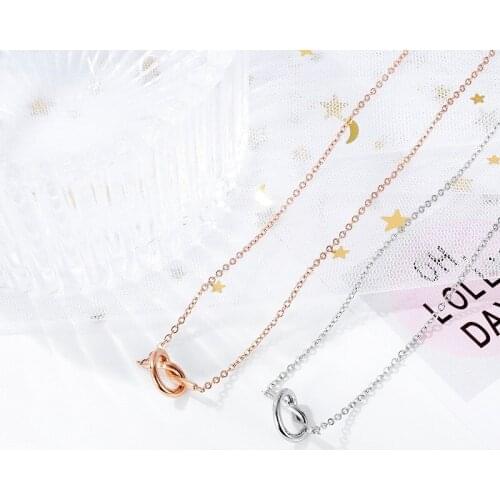 Fashion Jewelry AAA Zircon Pendants Necklaces For Women Rose Color Clavicle Necklace Girls Necklace Jewelry Accessories