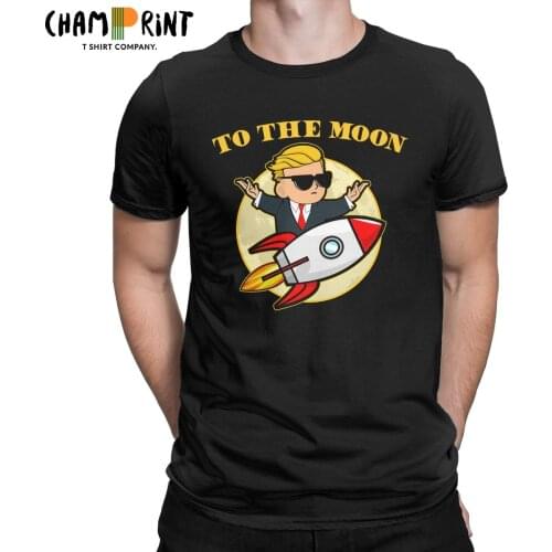 Mens T-Shirt To The Moon Casual Cotton Tees Wallstreetbets GME WSB Stock Stonks Trader Meme T Shirts Crewneck Clothing Graphic