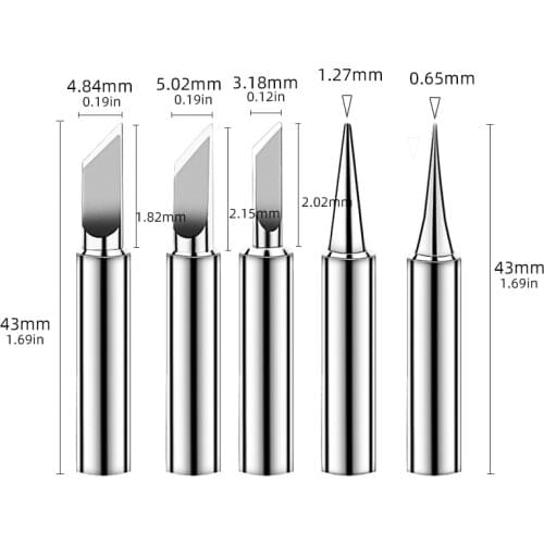 5Pcs Soldering Iron Pure Copper Soldering Iron Head Set Inside Hot Bare Copper Electric Soldering Iron Tip Lead Free Soldering