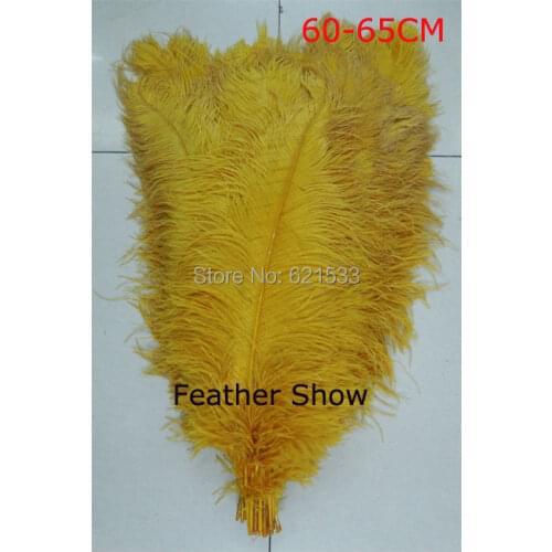 New!10PCS Quality Natural OSTRICH FEATHERS 24-26inches 60-65CM Color GOLD
