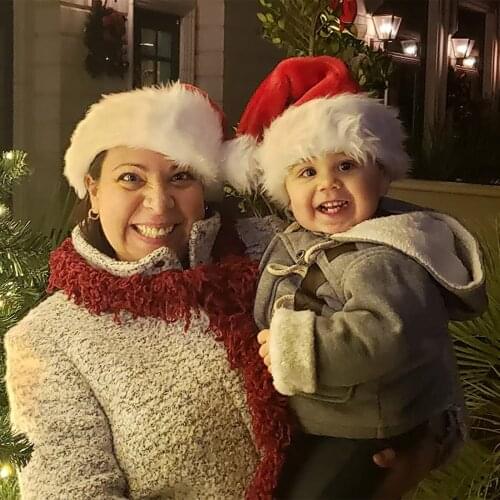 2021 New Fashion Unisex Christmas Hat Plush Santa Claus Hat with Pom-pom for Adults/Children (Red, White)