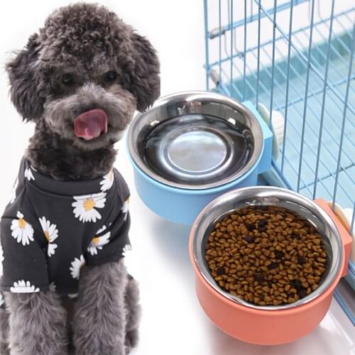 Pet Stainless Steel Hanging Bowl Fixed Pet Cage Cat Bowl Dog Drinking Water Feeder For Small Dogs Accessories Gamelle Chat
