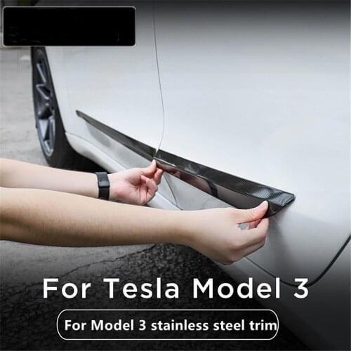 Suitable for Tesla model3 stainless steel body trim strip door anti-scratch and anti-collision modification accessories