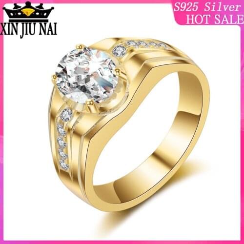 Simple atmosphere mens ring egg-shaped stone carat diamond ring fashion luxury diamond local tyrants mens ring