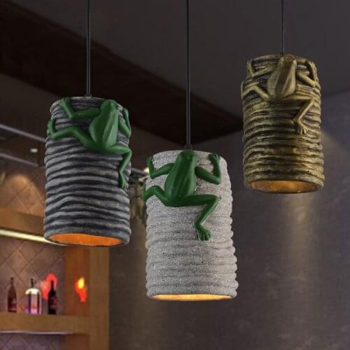 Modern Cement Frog Led Chandelier Nordic Bar Cafe Dining Room Light Fixture Living Room Decoration Bedroom Kitchen Hanging Lamp