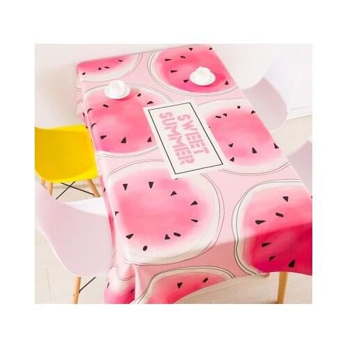 Modern European style coffee table cloth linen tablecloths cover towels thick rectangular antependium decoration pink watermelon