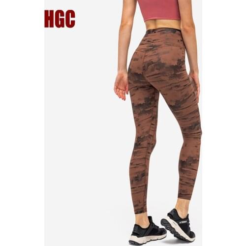 HGC Sports Capris Women Leggings Sport Fitness High Waist Squat Proof Soft Breathable Ink Dyed Elastic Yoga Pants GYM Tights