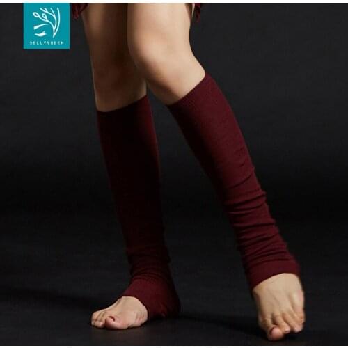 Yoga warm knee shin guards belly dance foot socks shoe covers dance step foot knee pads non-slip dance stockings