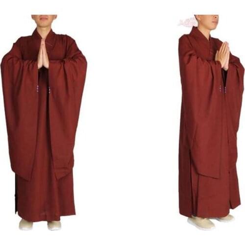 Unisex 6colors high quality buddhist zen lay robe meditation clothing shaolin monk kung fu suits buddha gown kesa