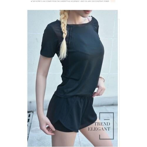 Womens Suit Shorts Clothing Womens Net Yarn Breathable Quick-drying Short-sleeved Shorts Running Clothes Womens Gym Clothes