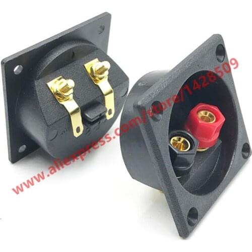 1pc WP2-27 2 Positions Audio Socket ABS Square Junction Box High-grade Red and Black Copper Wiring Terminal Connector
