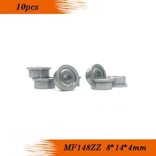 10Pcs MF148ZZ MF148 zz F618/8ZZ LF1480ZZ ABEC-5 Flanged Flange Deep Groove Ball Bearings 8x14x4mm