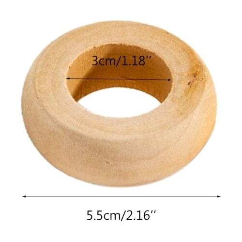 C5AD 10 Pcs Natural Wooden Serviette Holders Napkin Rings Set Round Serviette Rings Bulk for Party Decoration Dining Table Décor