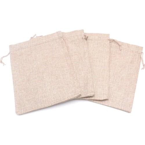 17x23cm 20pcs/lot Coffee Bean Tea Packaging Bag Large Jute Sacks Jewelry Packaging Necklace Display Pouch Drawable Gift