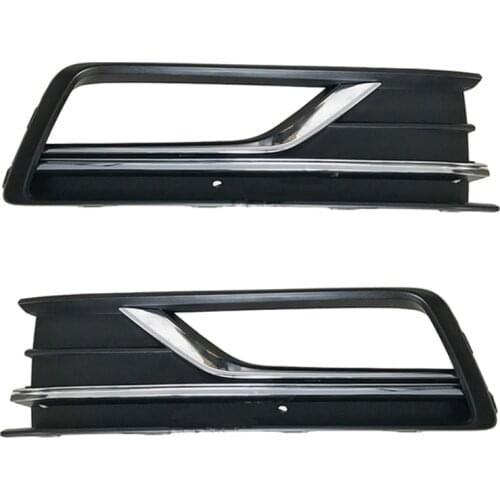 2Pcs Auto Left Right Front Bumper Fog Light Grille Grill Cover for Passat NMS 2016 2017 2018 56D853665C 56D853666C