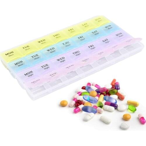 28 Squares Daily Medicine Holder Pillbox Monthly Pill Box Organizer Dispenser Medicine Storage Container Case