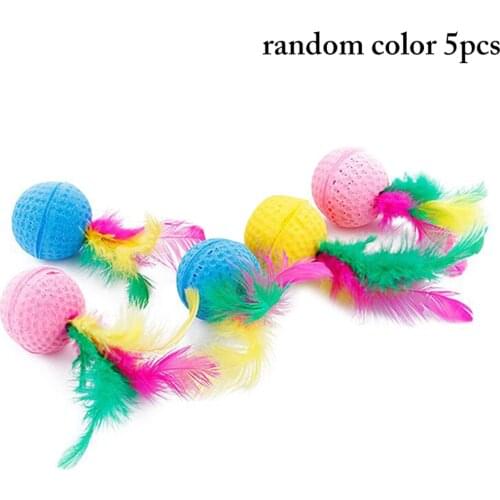 5pcs Cat Toy Cat Latex Balls Set Elastic Interactive Cat Foam Ball Toys for Cats Kitten Bite Ball Cat Accessories Random Color