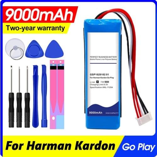 GSP1029102 01 9000mAh Battery for Harman Kardon Go Play Mini / Go Play Speaker Batteries + free gfit