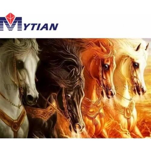 DIY Stunning Horses Diamond Painting,Square Round Full Drill Hose 5D Diamond Embroidery Animals Paint by Number Home Decoration
