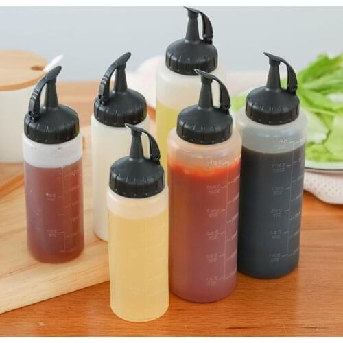 3-pack BPA Free Seasoning Jar Salad Dressing Bottle, Plastic Soy Sauce Bottle for for Oil and Dessert Toppings 85LA
