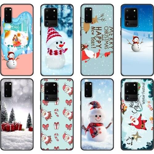 Black tpu Case For Samsung galaxy S20 /S20 PLUS/S20 ultra/S20+ /S20FE back cover Cute Christmas