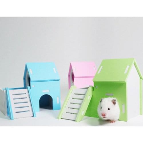 Wood Double Deck Animal Rat Mouse Hamster Nest House Small Pet Climbing Toy Pet Small Animal Play Hideout Nest Pet Products