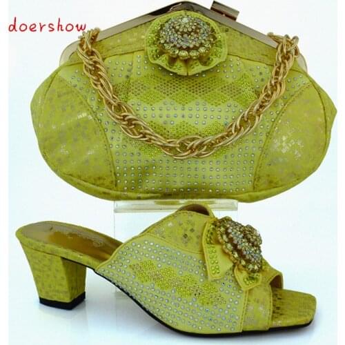 Doershow Very Nice Italy Matching Shoes And Bag Set For Party Women Wear Fast Shipping Size 37-43!HVB1-44