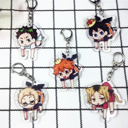 Haikyuu Props Keychain Hinata Shouyo Tobio Kageyama Kozume Kenma Oikawa Tooru Nishinoya Key Chain Volleyball Figure Keychain