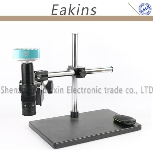 HD 1080P HDMI USB Microscope HD Camera Set SD Video Recorder 180X/300X C-Mount Lens Dual Arm Stereo Table Stand Light
