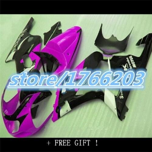 Custom Fairing kit for GSXR600 750 K1 01 02 03 GSXR 600 GSXR750 2001 2002 2003 ABS purple black Fairings