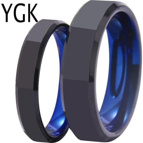 Ring Men Black&Blue Women Ring For Wedding Engagement Tungsten Carbide Fashion Ring New Fashion Party Ring