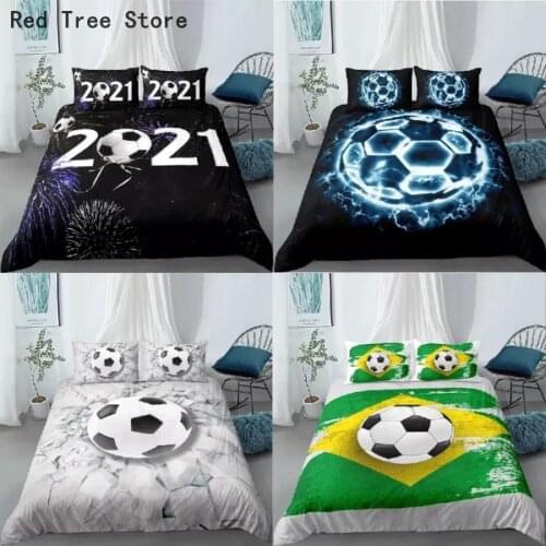 90 Young 3D Football Duvet Cover Soccer Football Bedding Sets Edredon Futbol Single Printed Child Kids Covers Boys Bed Linen Set