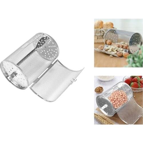 Stainless Steel Grill Roaster Drum Oven Basket Bakeware Oven Roast Baking Rotary Nuts Basket BBQ Grill Cooking Tool