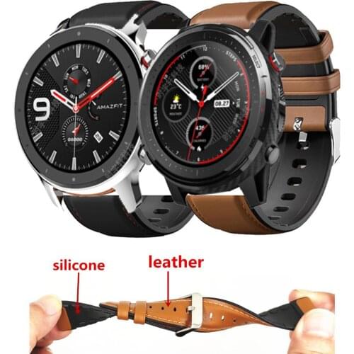 For GTR 47mm Leather Strap Watchband for Xiaomi Huami Amazfit PACE/Stratos 3 2 2S Watch Bracelet Band for Samsung Gear S3 Correa