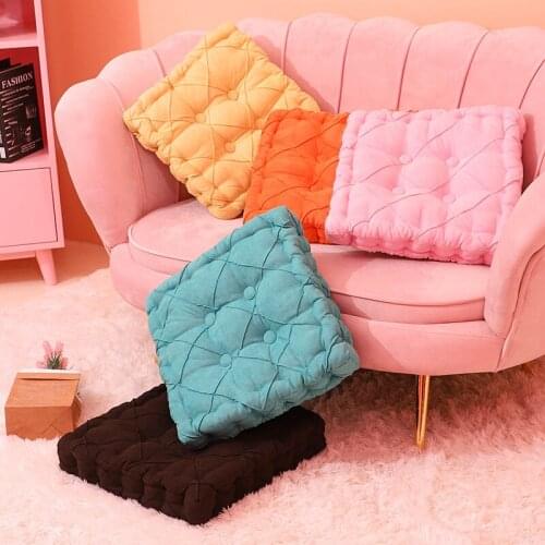 Square Stool Cushions Cotton Office Chair Protective Mat Solid Seat Pad Buttocks Chair Sofa Seat Cushion Backrest Pillow