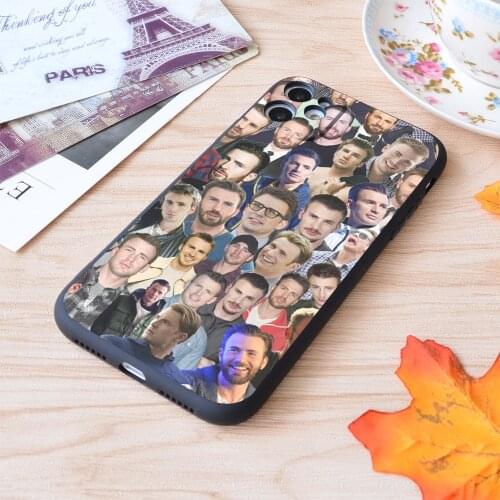 For iPhone Chris Evans Collage Print Soft Matt Apple iPhone Case