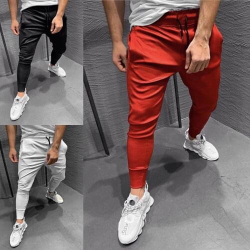 2020 New Autumn and Winter Mens Jogging Pants Muscle Fitness Casual Slim Stretch Running Trousers