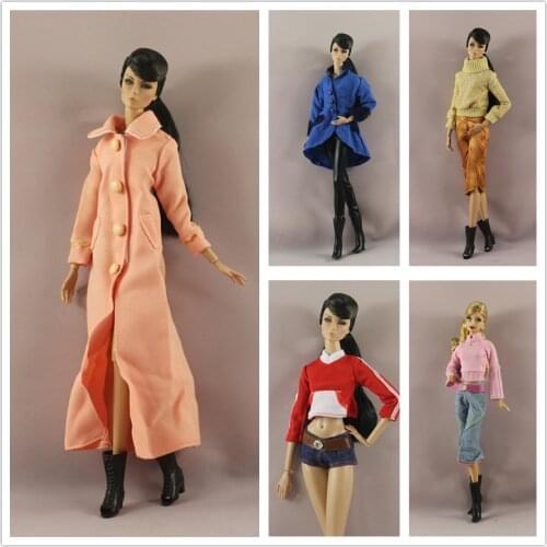 2019 New Dress Summer Set Winter Wear Outfit Suit Clothing Set Sweater Jeans Long Coat Pants For 1/6 BJD Xinyi Barbie FR ST Doll