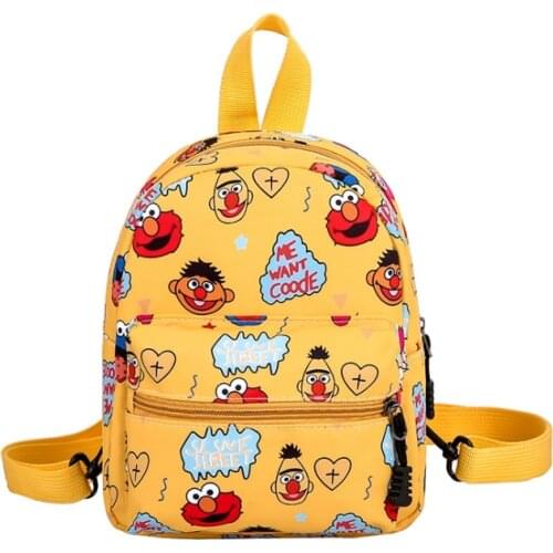 New cartoon Sesame Street Canvas Backpack childrens single shoulder girls messenger bag Childrens backpack