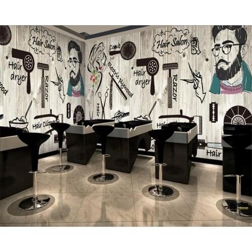 Beibehang Custom Wallpaper Nordic Wind Hair Salon Hairdressing Salon Beauty Salon Nail Shop Wallpaper Living Room Bedroom Mural