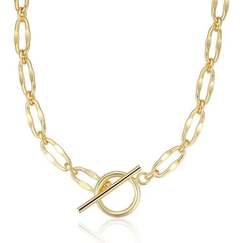 S925 sterling silver Thick Chain Lock Pendant Necklaces for Women Minimalist Choker Necklace Hot Jewelry Accessories