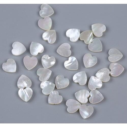 Mother of pearl shell heart shape loose shell beads jewelry