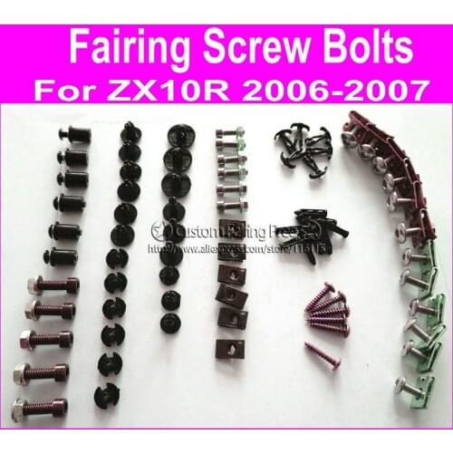 Fit! parts screw bolts kit for Kawasaki ZX10R 2006-2007 zx10r 06-07 black fairing dag screws coupling bolt set